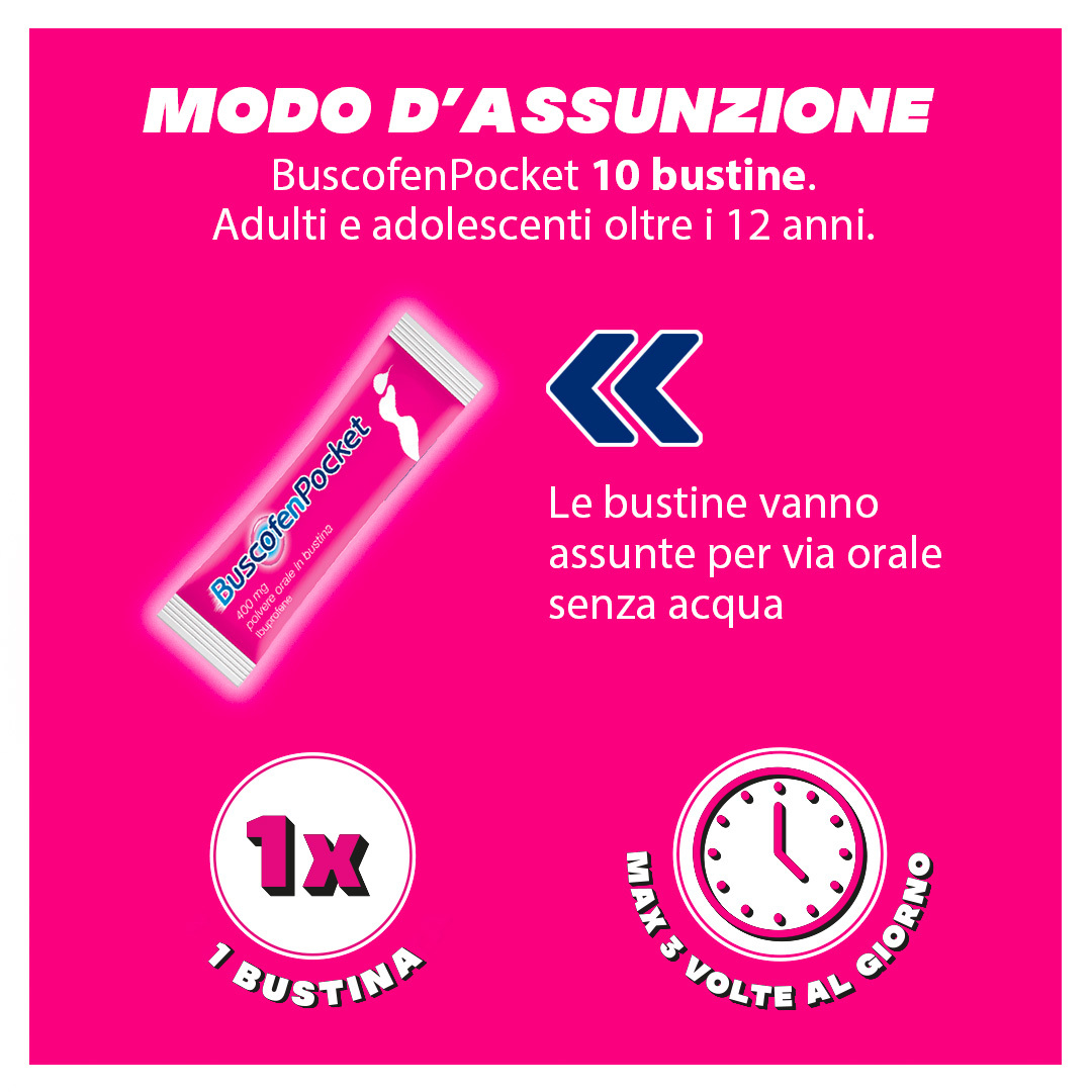 BUSCOFEN Pocket 400mg 10 Bust. BUSCOFEN Pocket 400mg 10 Bust.