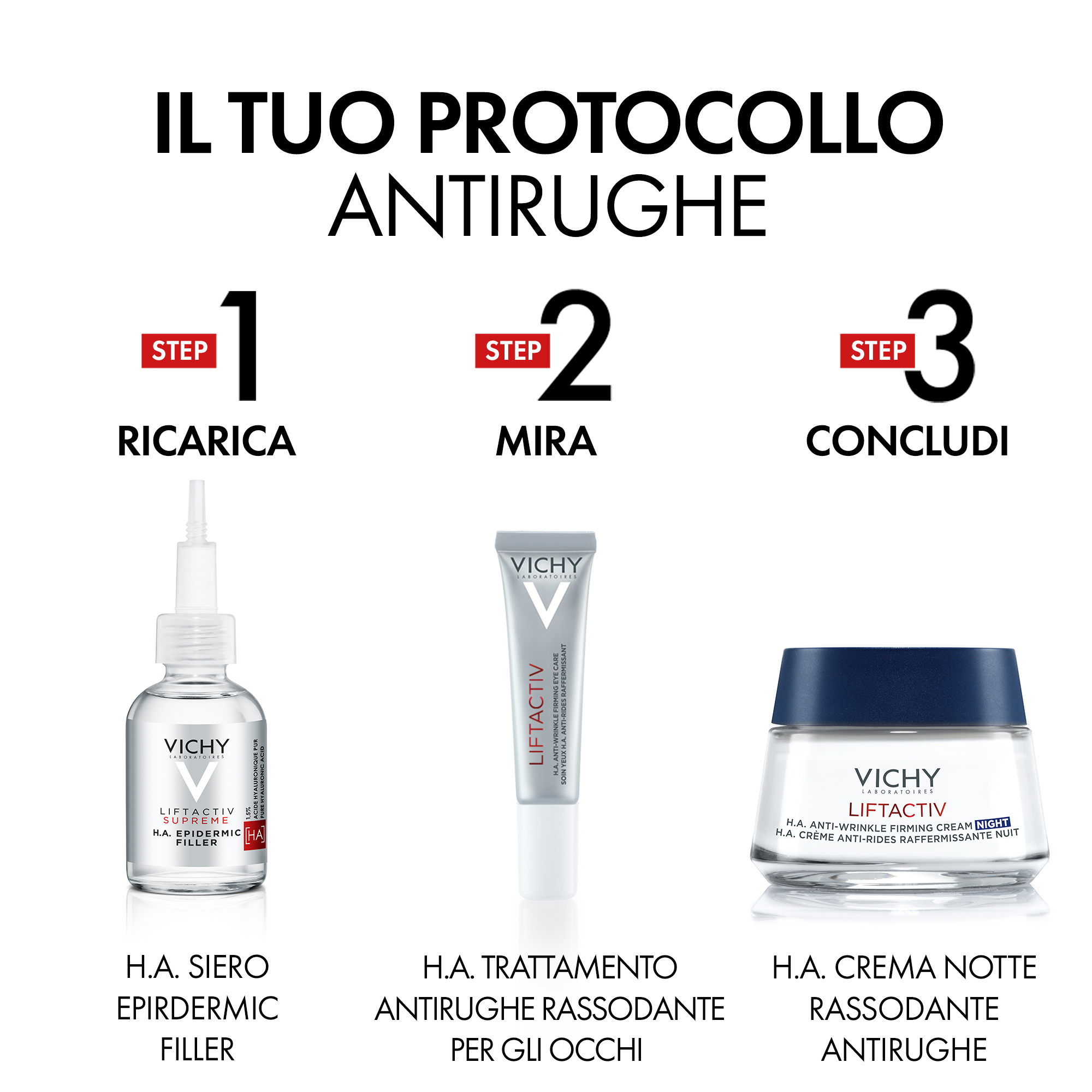 Vichy Liftactiv H.A. Crema Notte Rassodante Anti-rughe 50 ml 