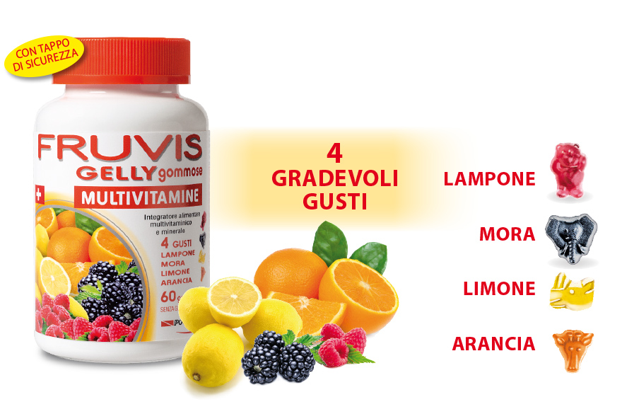 Fruvis Gelly Gommose Integratore Multivitaminico 60 Caramelle Gelatinose