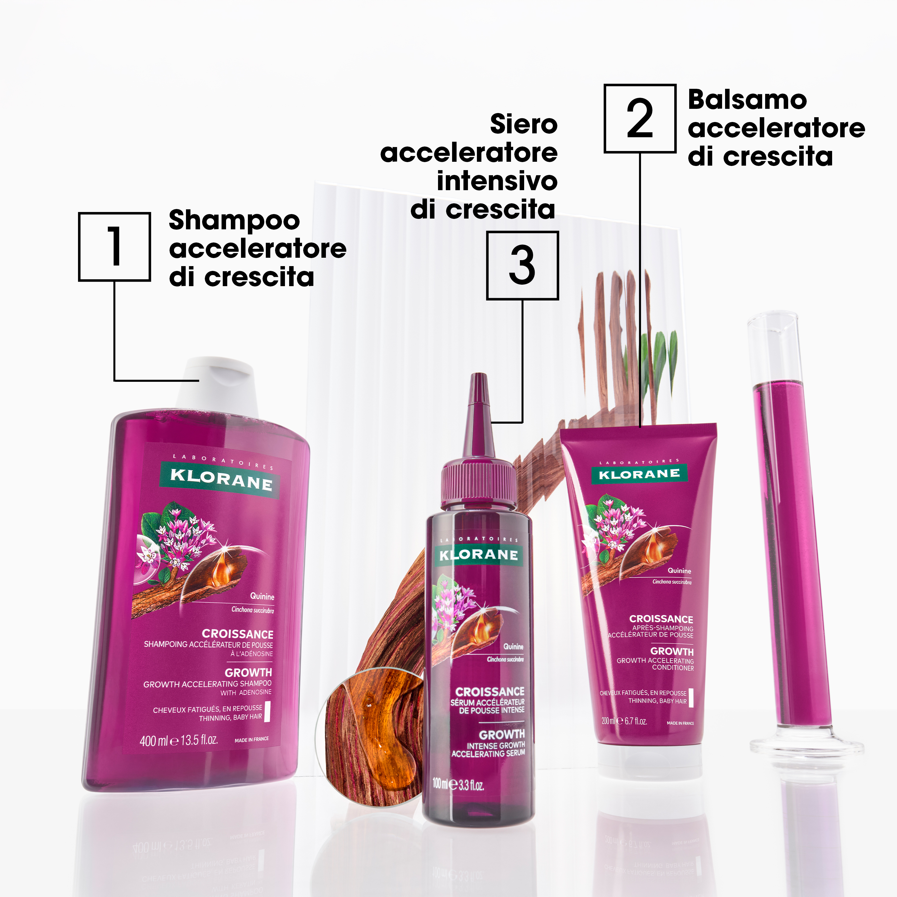 Klorane - Chinina Crescita - Shampoo Acceleratore Di Crescita Fisiologica 200 ml