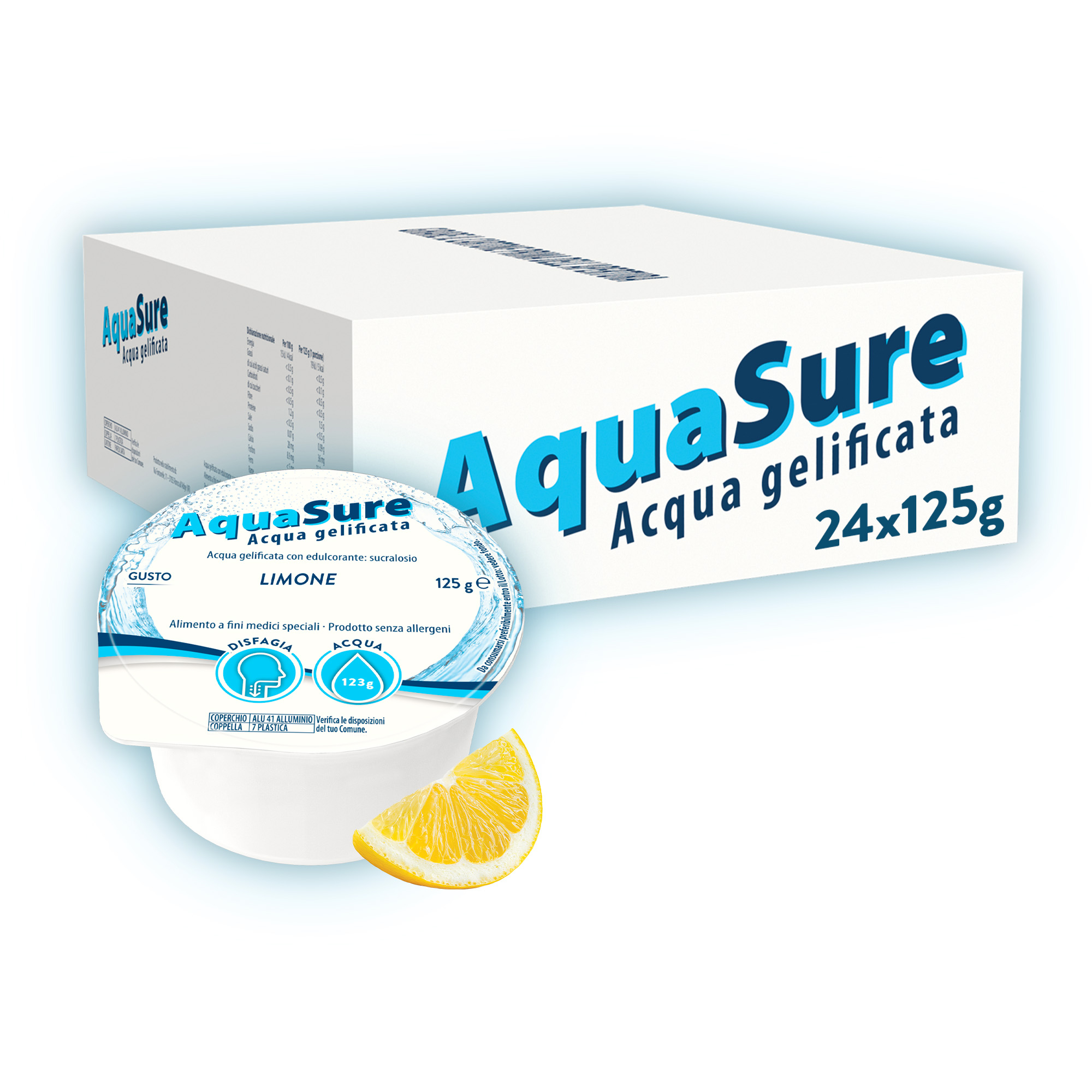 Aquasure Acqua Gelificata Edulcorata Limone 24 pezzi