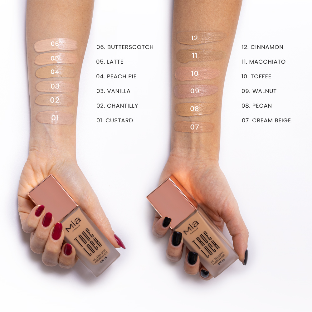 Mia Makeup - True Lock - Fondotinta Fluido SPF25 A Lunga Tenuta - N.08 Pecan