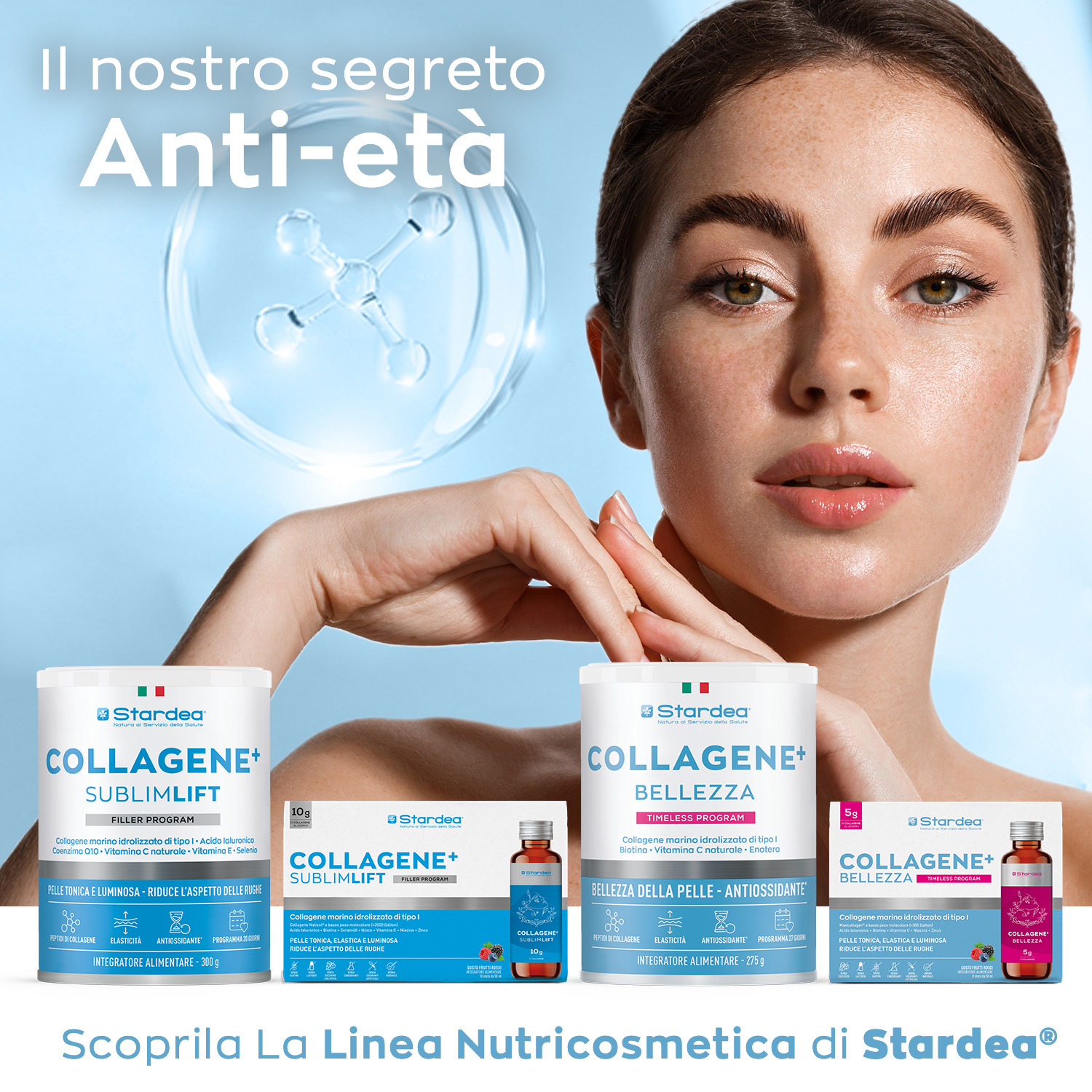 STARDEA COLLAGENE + SUBLIMLIFT POLVERE - Integratore in polvere a base di collagene marino di tipo 1 per la Bellezza della pelle - POLVERE 300 GR STARDEA COLLAGENE + SUBLIMLIFT POLVERE - Integratore in polvere a base di collagene marino di tipo 1 per la Bellezza della pelle - POLVERE 300 GR