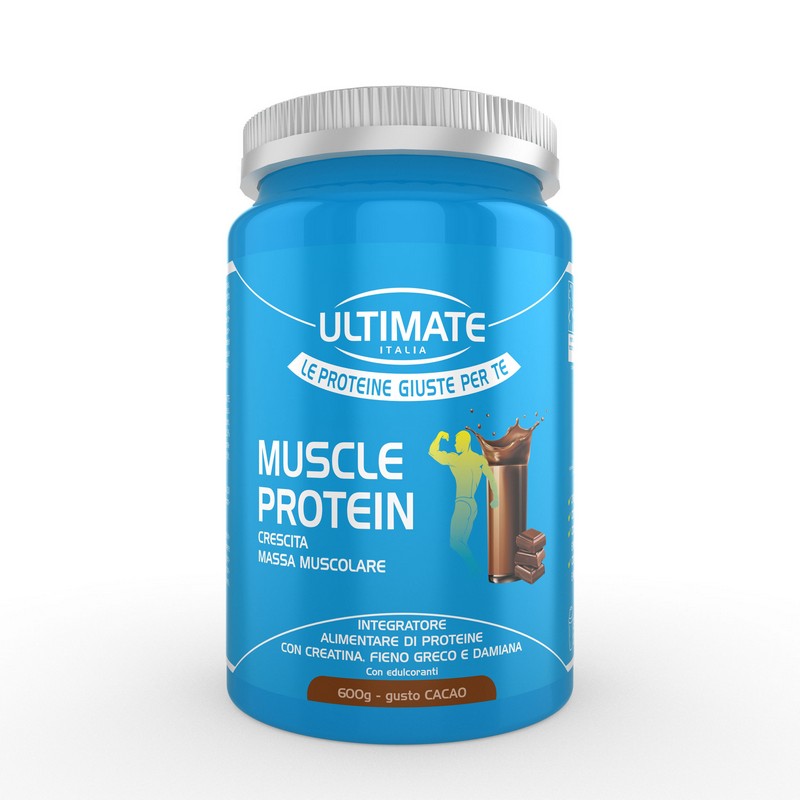 Ultimate Italia Muscle Protein Gusto Cacao - Integratore Per La Massa Muscolare 600 g