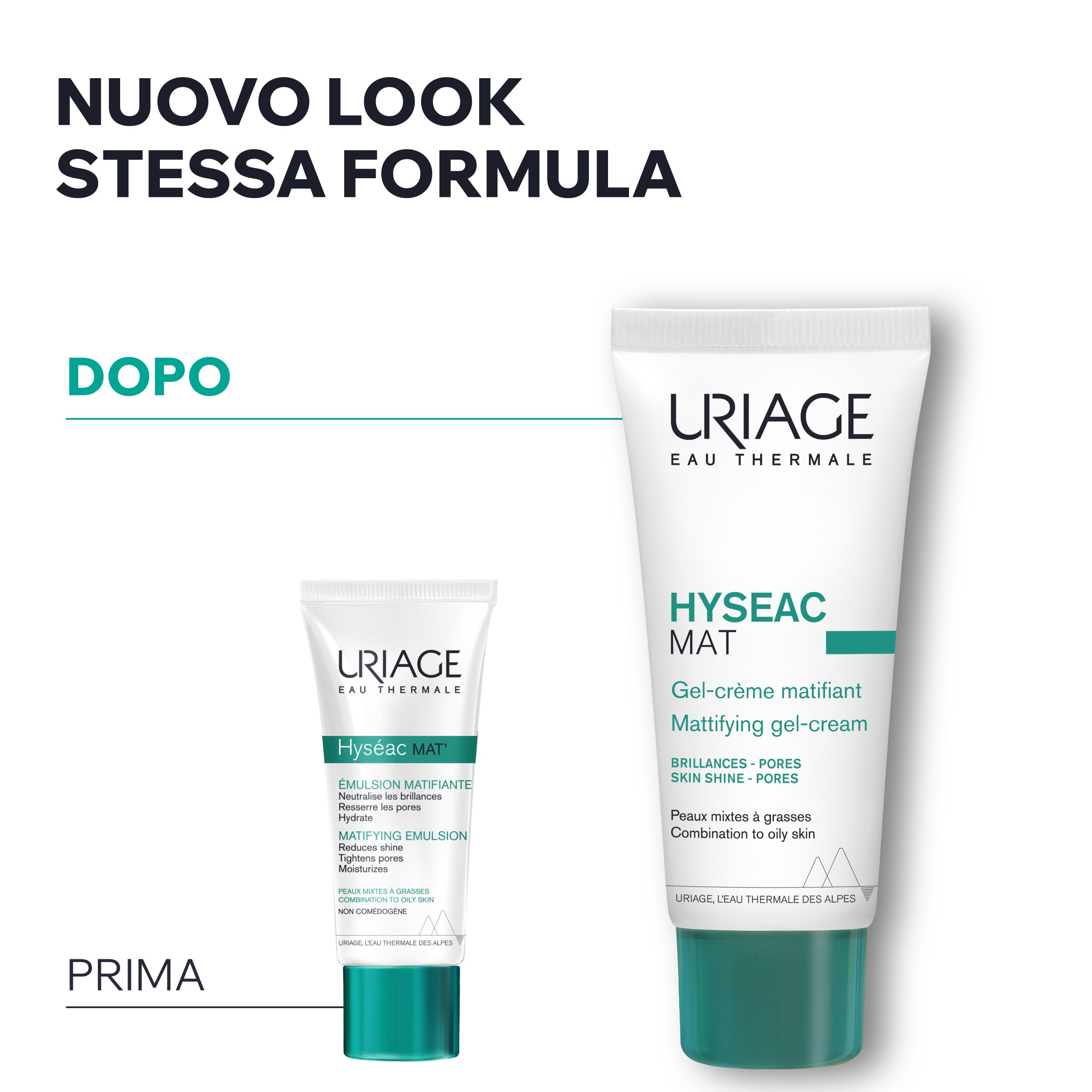 Uriage - Hyséac Mat - Gel-Crema Viso Opacizzante, Idratante E Astringente 40 ml