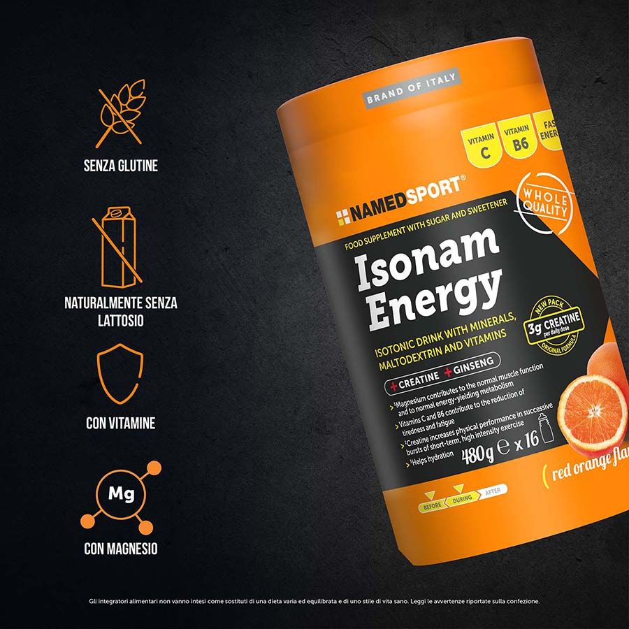 Named Sport Isonam Energy - Integratore Energizzante Gusto Orange 480 g