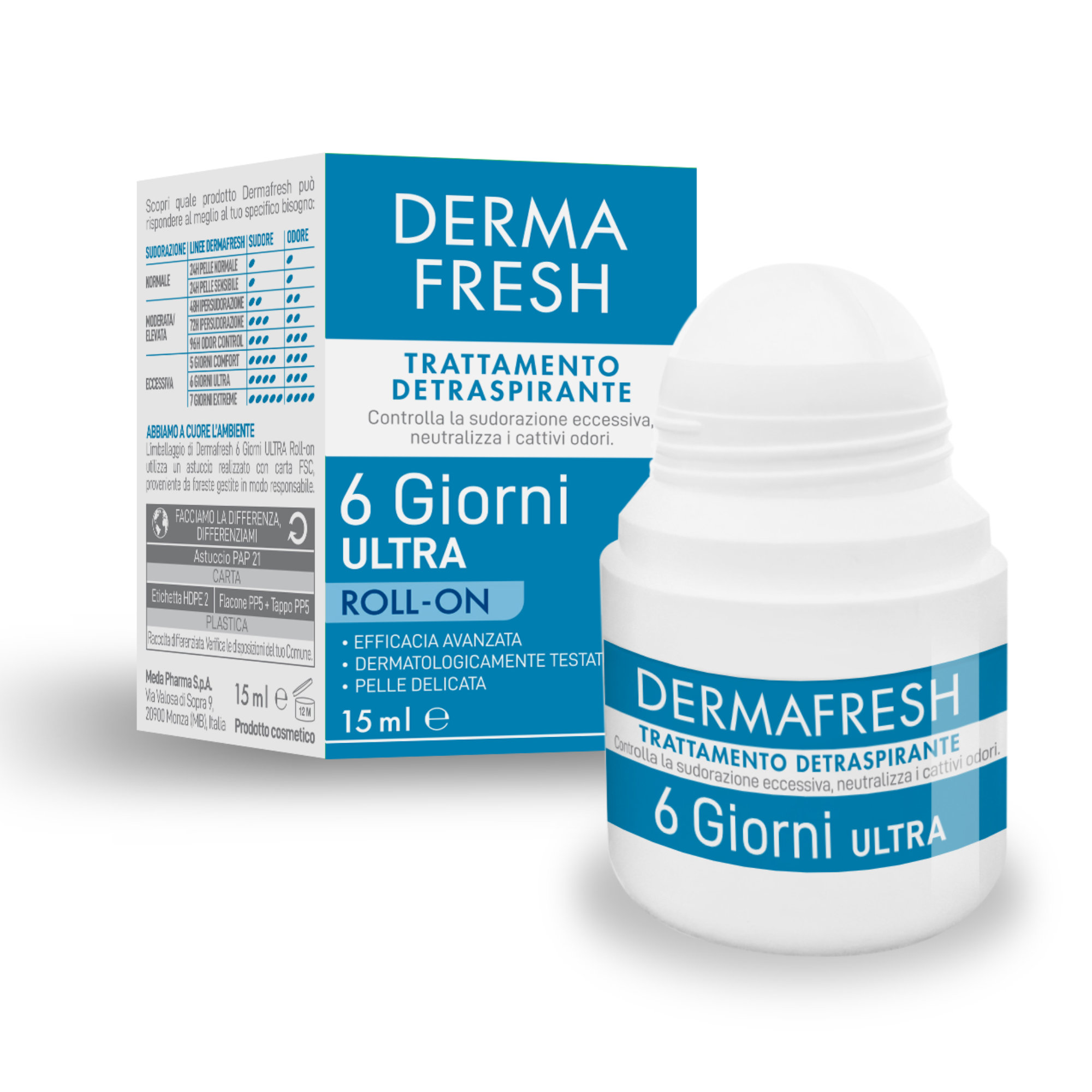 Dermafresh 6 Giorni Ultra - Trattamento Detraspirante Roll-On 50 ml