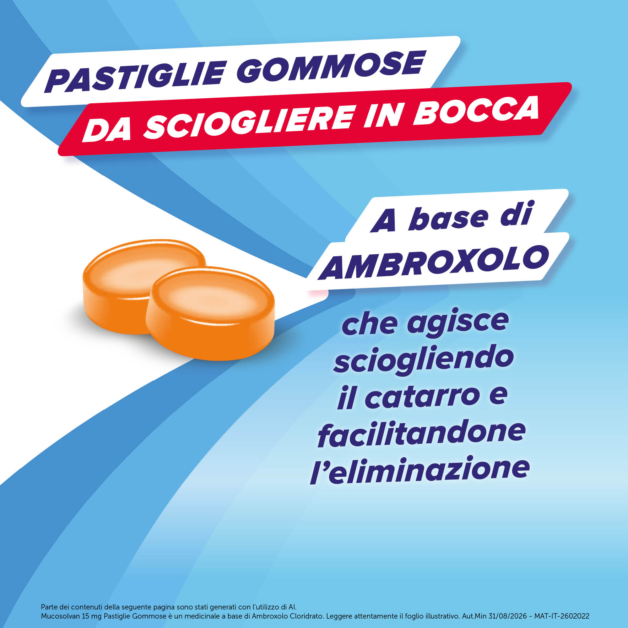 Mucosolvan 15 mg - 20 Pastiglie Gommose Per Il Trattamento Delle Secrezioni Nelle Patologie Acute E Croniche Di Bronchi E Polmoni