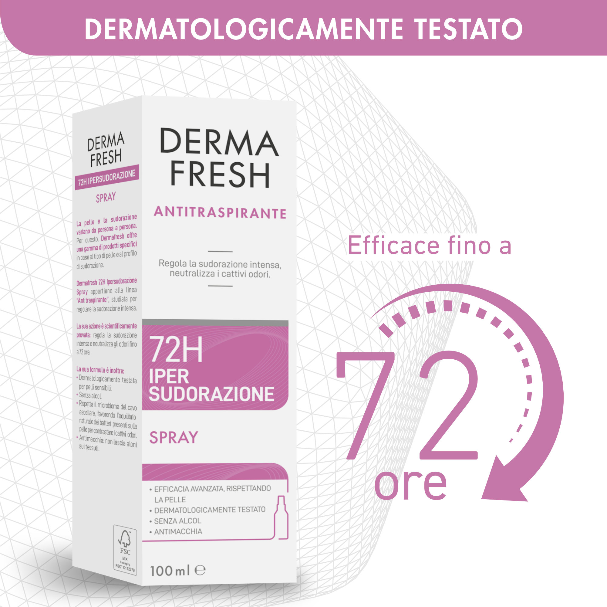 Dermafresh 72H Ipersudorazione - Spray Antitraspirante 100 ml