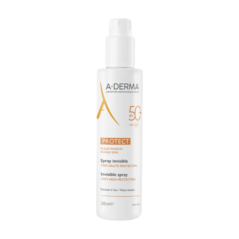 A-Derma Protect - Spray Solare Invisibile SPF50+ Viso E Corpo 200 ml