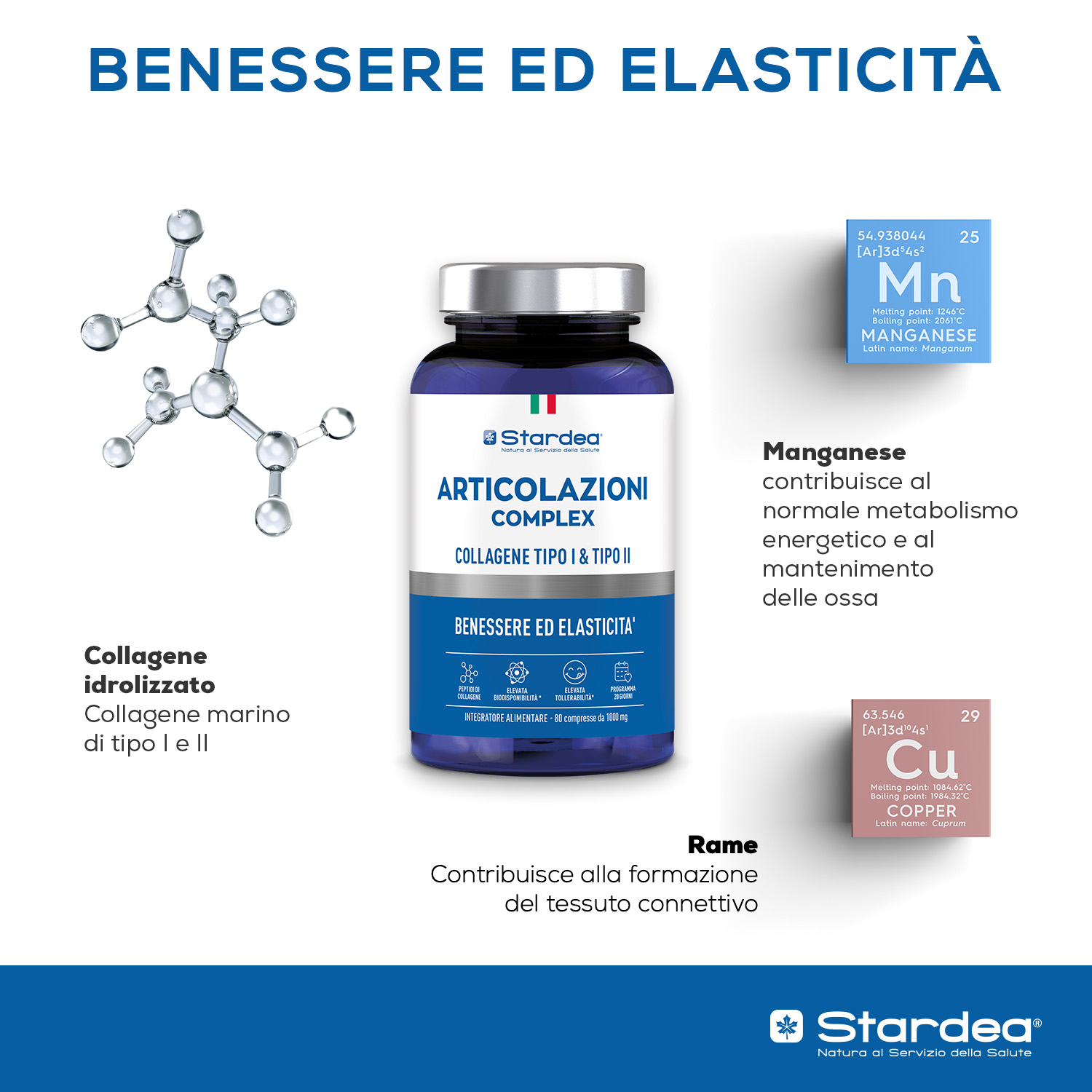 STARDEA ARTICOLAZIONI COMPLEX Compresse - COLLAGENE TIPO I & TIPO II - INTEGRATORE ALIMENTARE - BENESSERE ED ELASTICITA' ARTICOLARE STARDEA ARTICOLAZIONI COMPLEX Compresse - COLLAGENE TIPO I & TIPO II - INTEGRATORE ALIMENTARE - BENESSERE ED ELASTICITA' ARTICOLARE