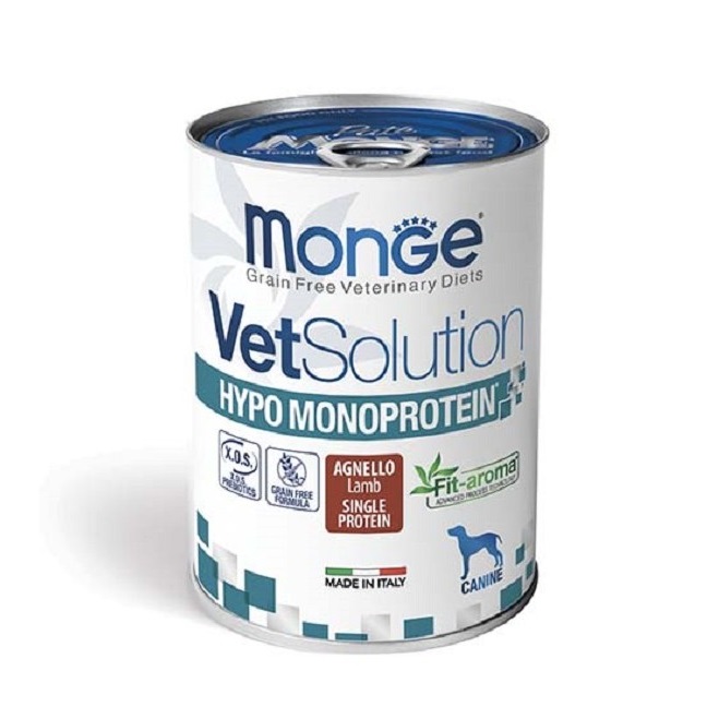 MONGE CANE VETSOLUTION HYPO MONOPROTEICO AGNELLO 400GR (lattina)