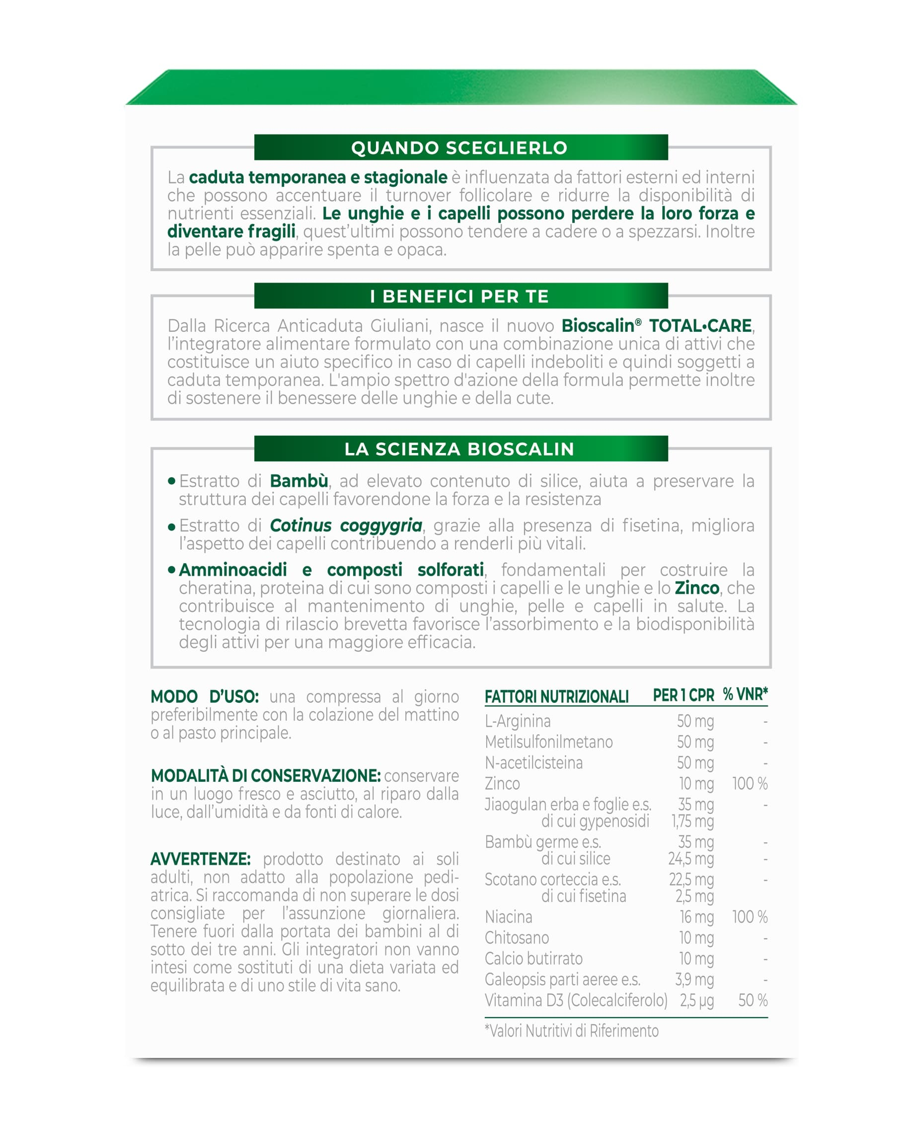 Bioscalin - Integratore per capelli in compresse