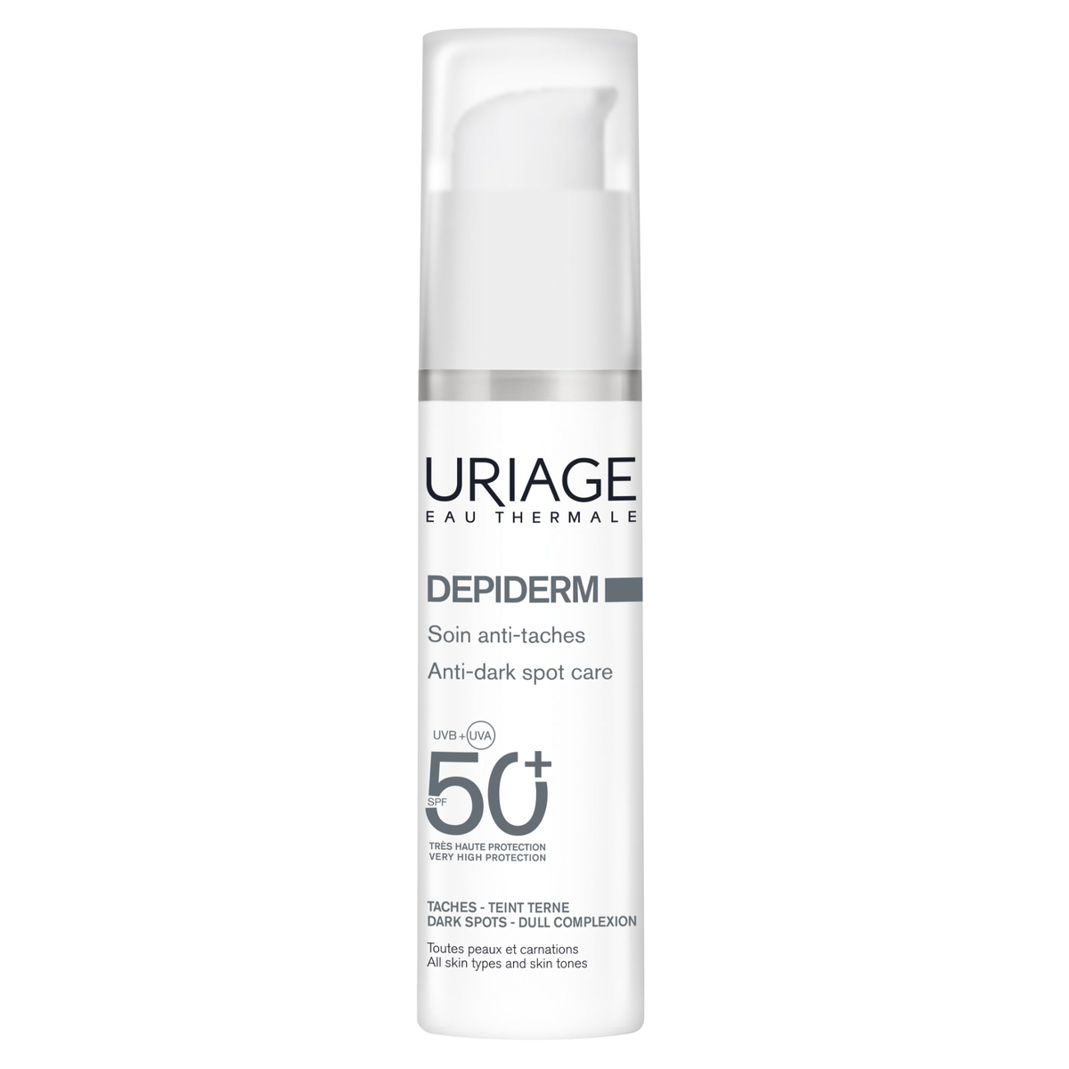 Uriage Dépiderm - Crema Giorno Anti-Macchie SPF50+ Idratante E Protettiva Viso 30 ml