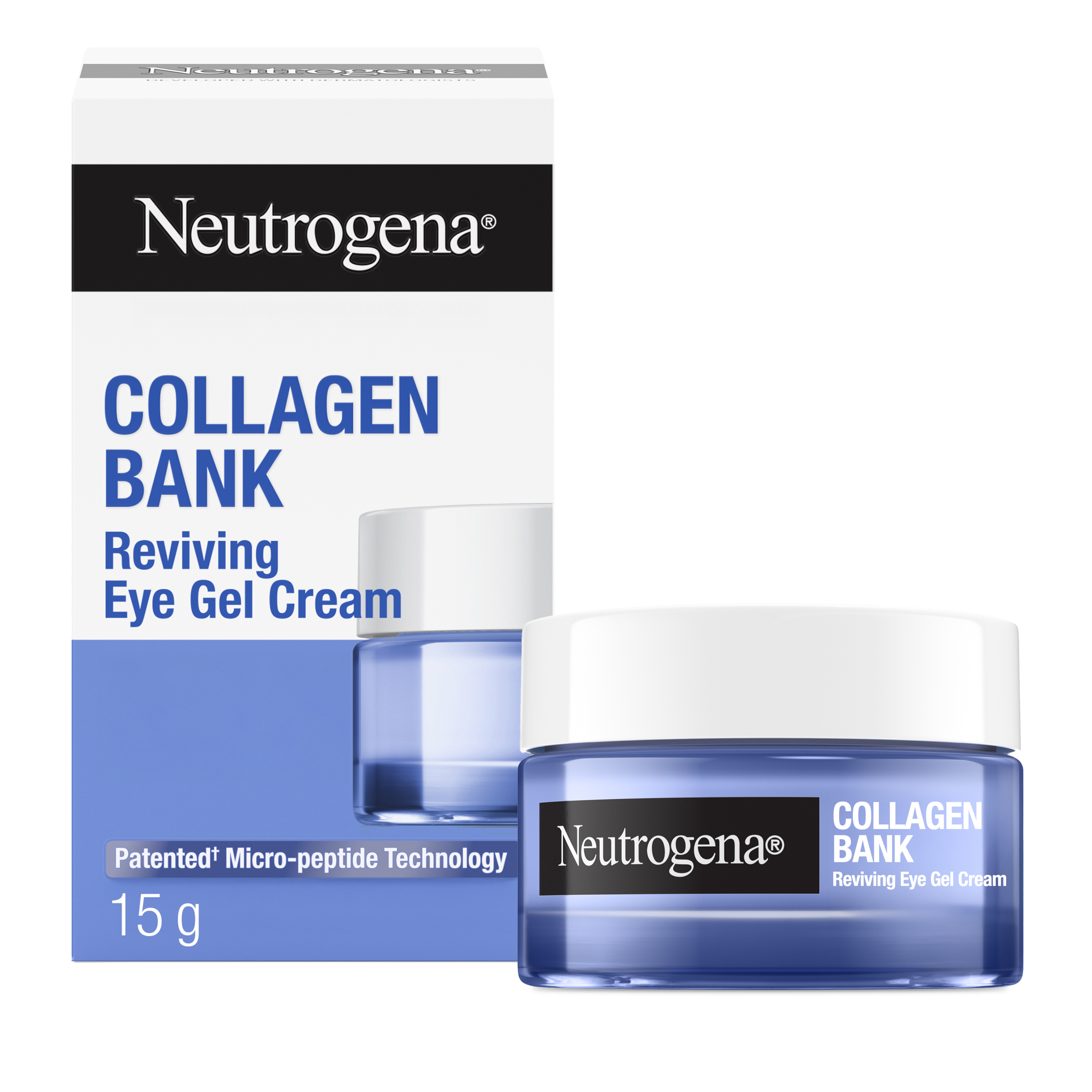 Gel Crema Contorno Occhi Rivitalizzante Collagen Bank con Collagene Marino e Niacinamide, anti-età, 15Ml