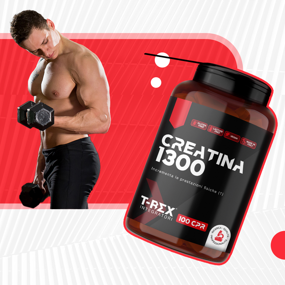 T-Rex Integratori Creatina 1300 - Integratore Di Creatina 100 Compresse