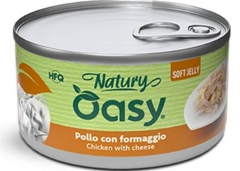 OASY GATTO NATURY SOFT JELLY POLLO CON FORMAGGIO 150GR (lattina)