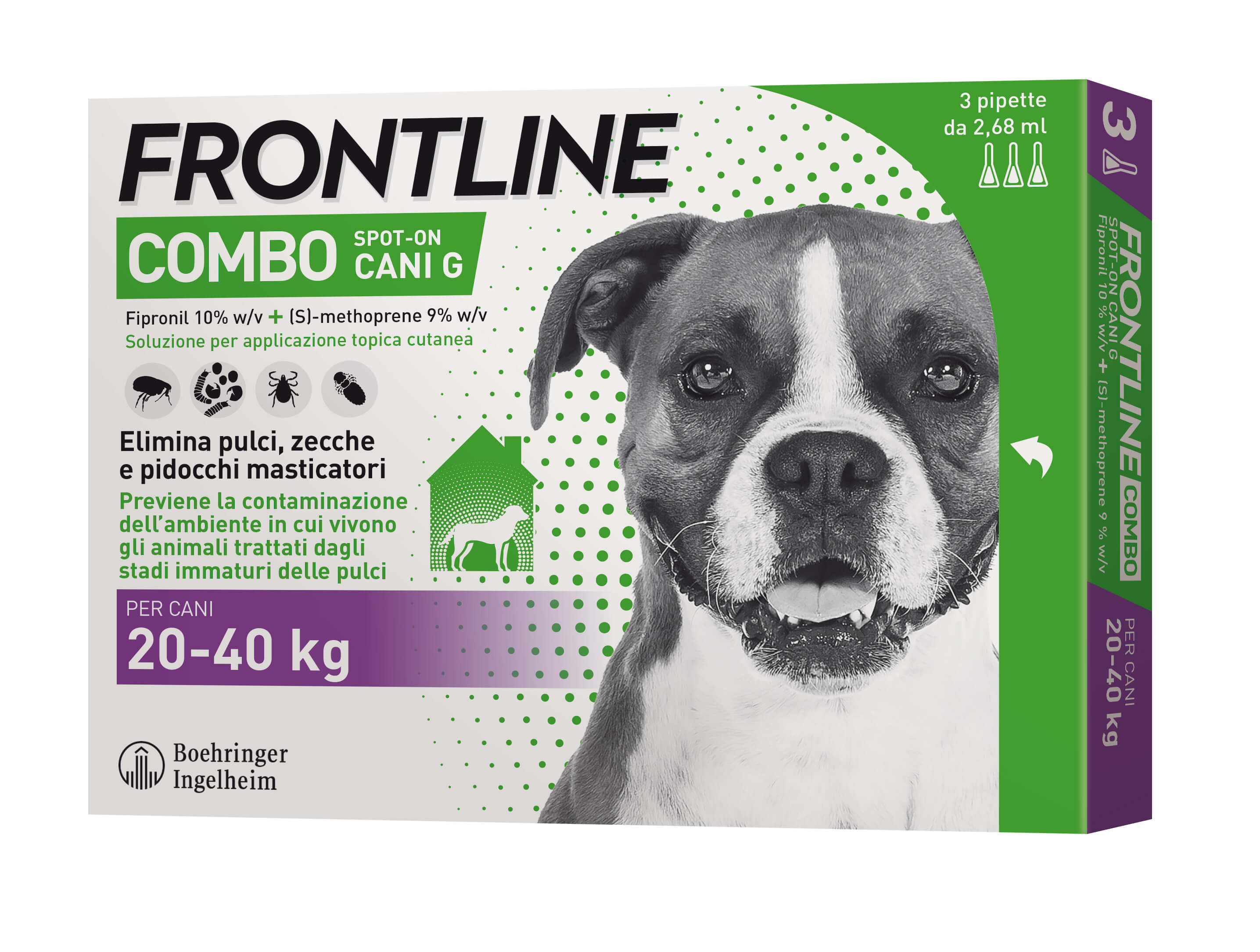 Frontline Combo Soluzione Spot-On Cani Taglia Grande 20-40 kg 3 Pipette Monodose