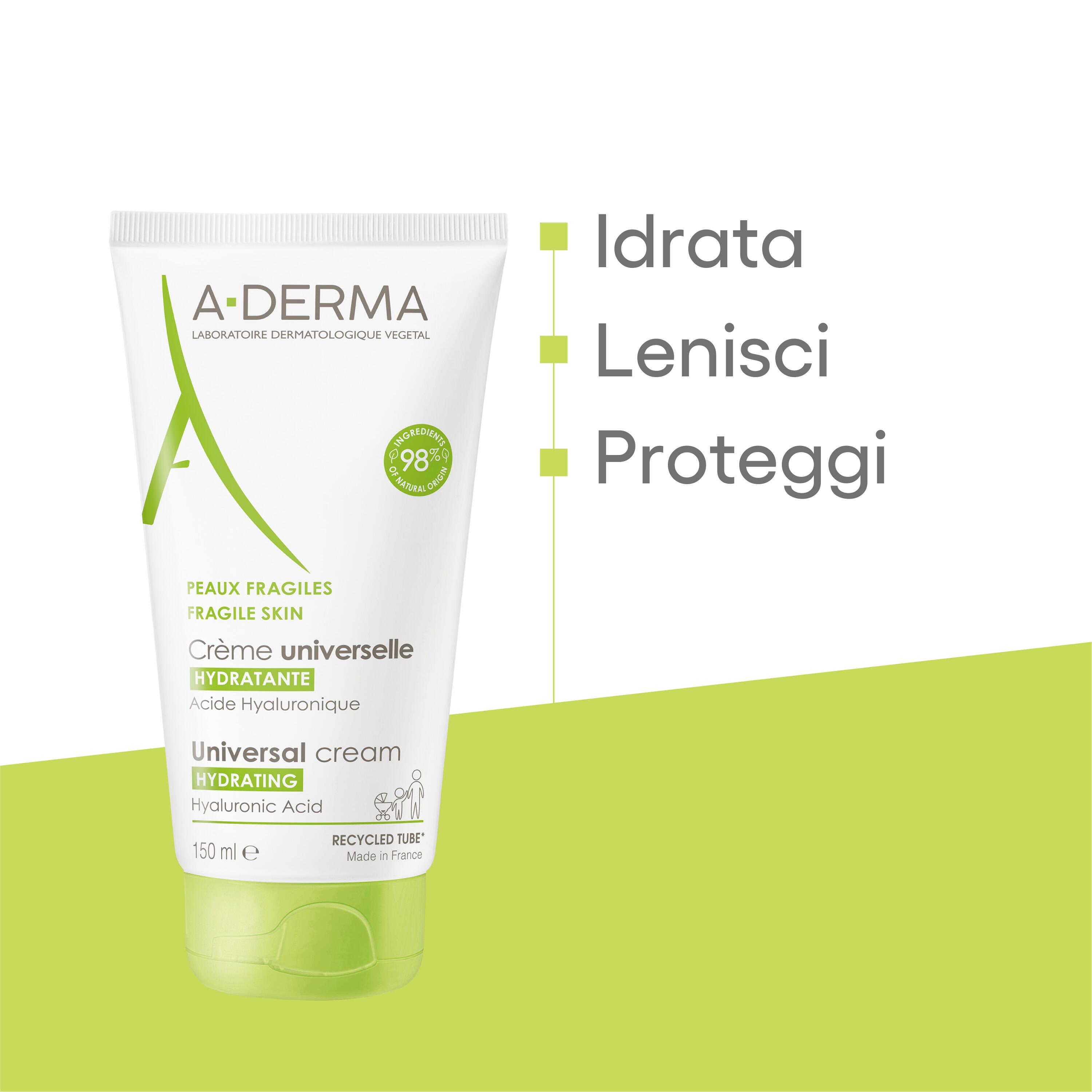 A-Derma Les Indispensables - Crema Universale Idratante Viso E Corpo Per Pelle Secca E Fragile 150 ml