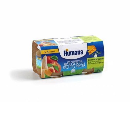 Humana Omogeneizzato Biologico alla Frutta Mista 2x100 g Humana Omogeneizzato Biologico alla Frutta Mista 2x100 g