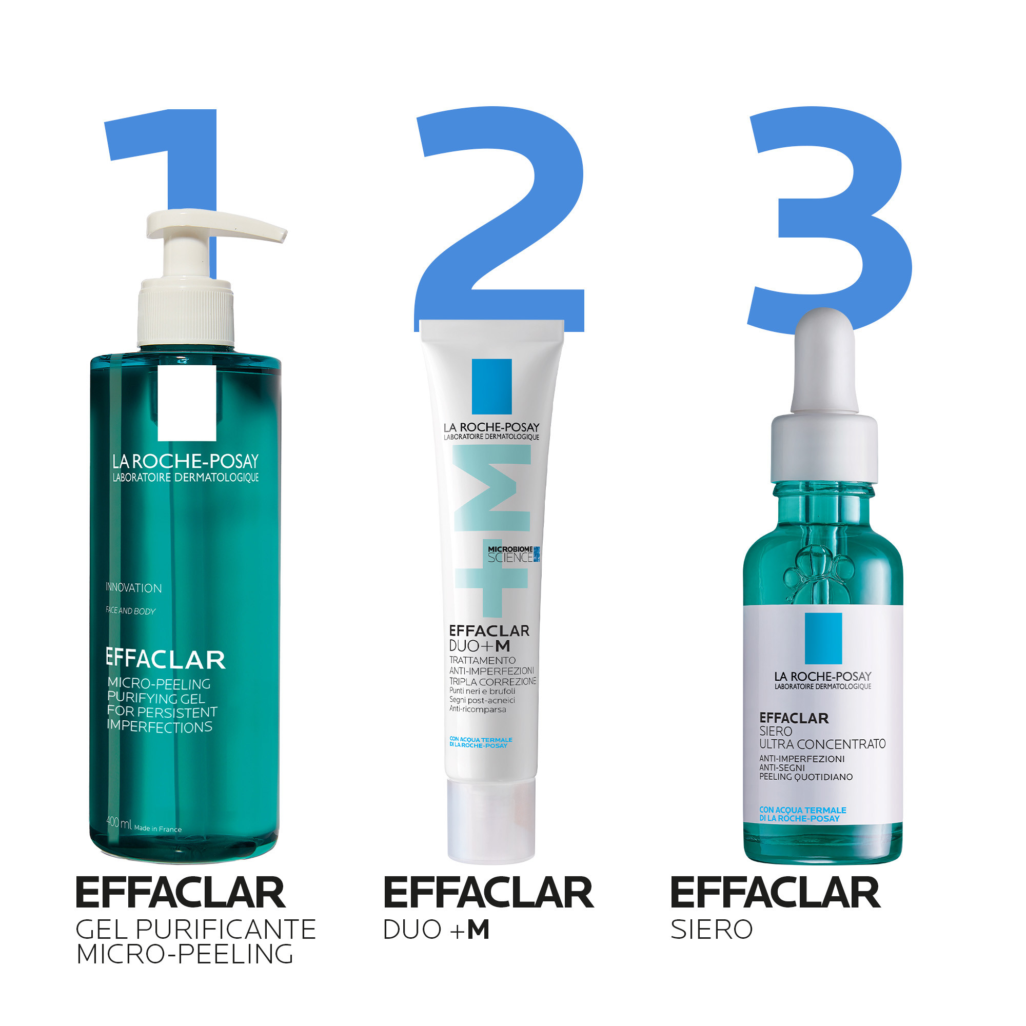 La Roche-Posay Effaclar - Gel Purificante Micro-Peeling Per Pelle Mista, Grassa o Acneica 400 ml