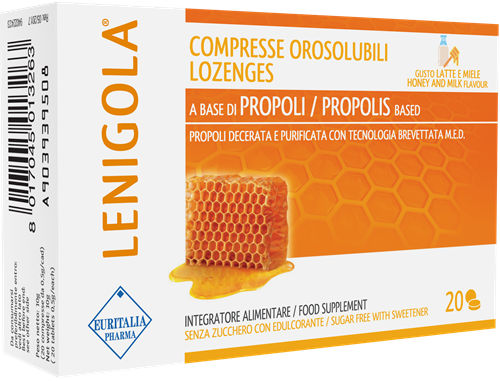 Lenigola - Integratore con Propoli - Gusto latte e miele - 20 compresse orosolubili