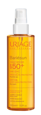 Uriage Bariésun Olio Solare Secco SPF 50+ Protezione Corpo e Capelli 200 ml