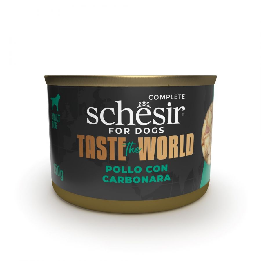 SCHESIR CANE TASTE WORLD POLLO CARBONARA 150GR (lattina)