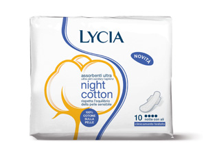 Lycia Assorbenti in cotone con le ali 10 pezzi