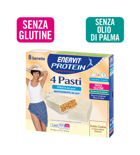 Enervit Protein 4 Pasti Cookie Barrette Sostituve Pasto 8 Pezzi 27 g Enervit Protein 4 Pasti Cookie Barrette Sostituve Pasto 8 Pezzi 27 g