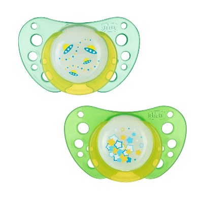 Chicco Succhietto Air Silicone Luminoso 6-12m 2 Pezzi