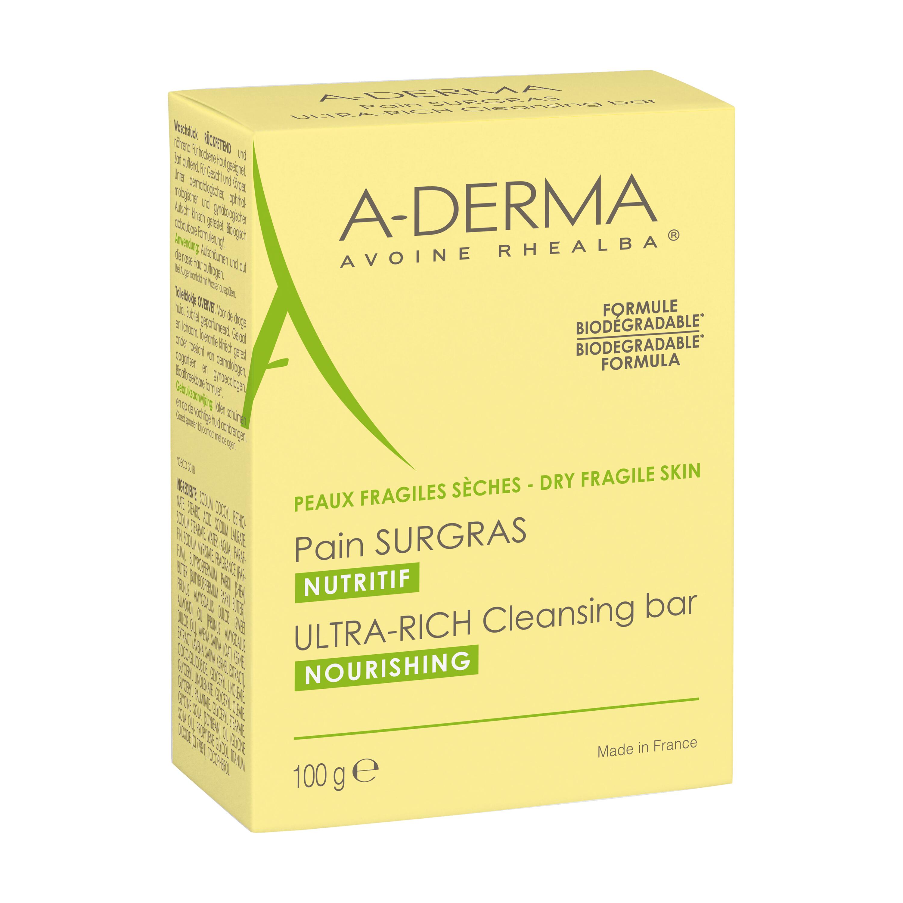 A-Derma Les Indispensables Pane Surgras - Detergente Solido Nutriente Per Pelle Secca 100 g