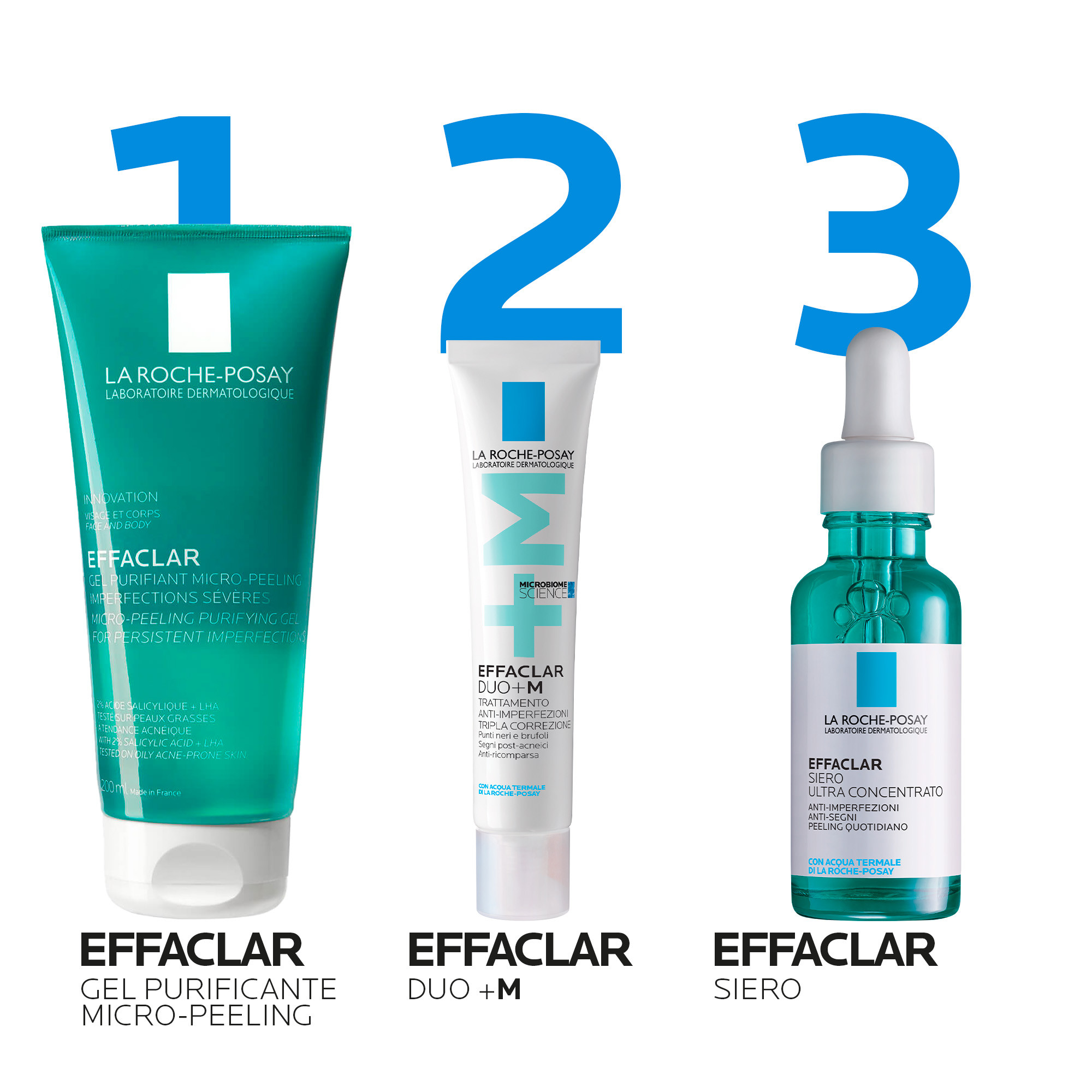 La Roche-Posay Effaclar - Gel Purificante Micro-Peeling Per Pelle Mista, Grassa o Acneica 200 ml