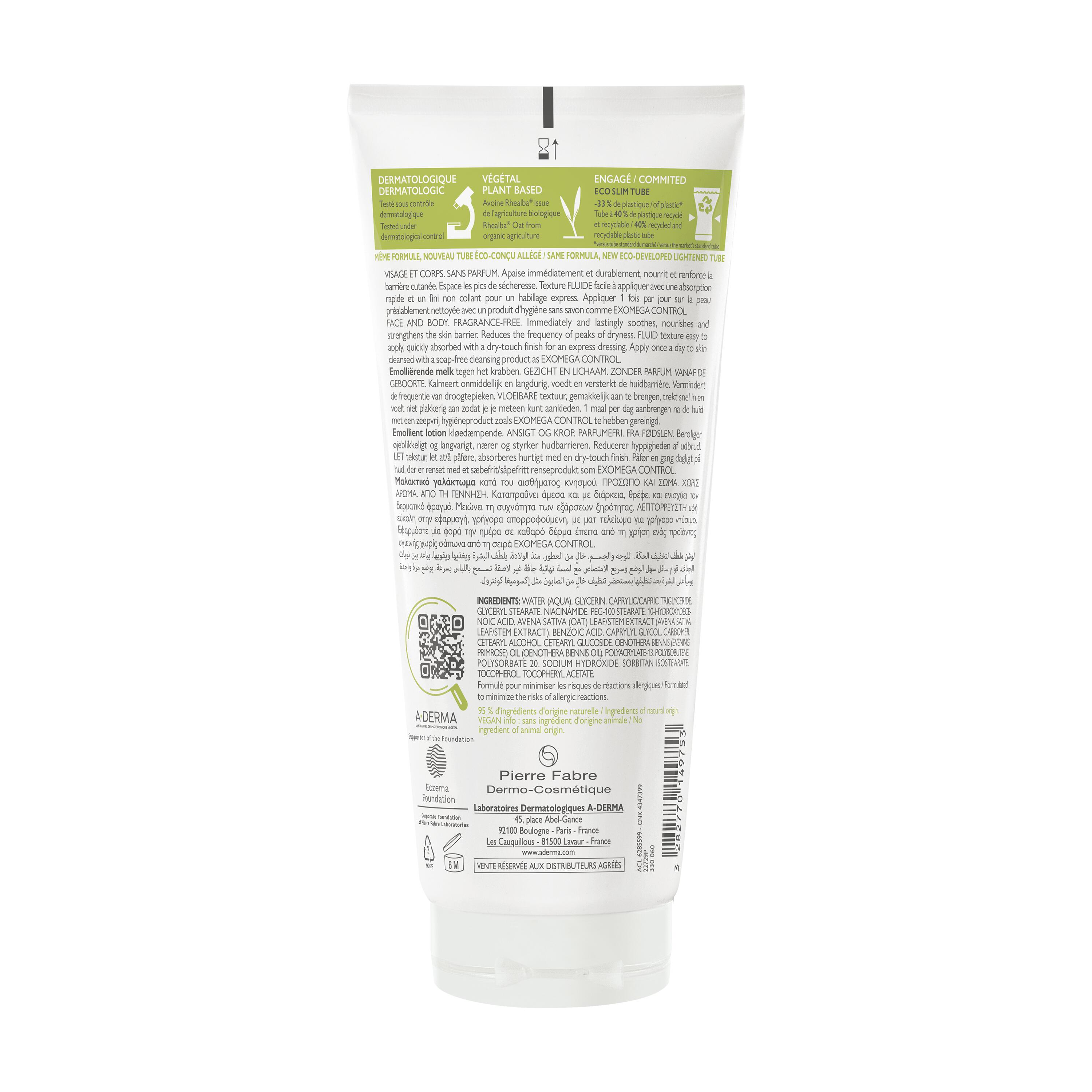 A-Derma Exomega Control - Latte Emolliente Anti-Grattage 200 ml