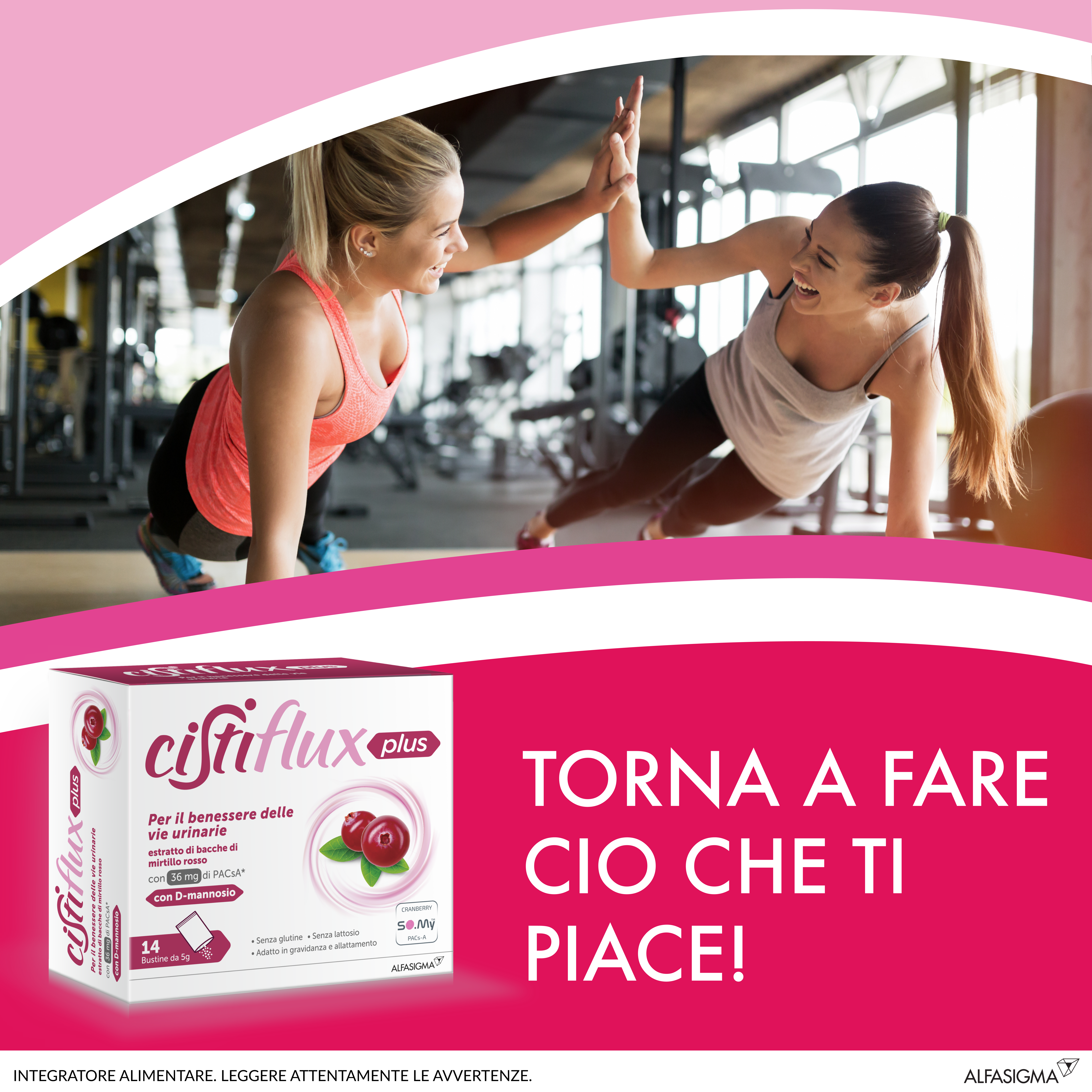 Cistiflux a Plus 36Ed, Integratore a Base di Estratto di Mirtillo Rosso, Cranberry Americano, e D-Mannosio, per Favorire Una Corretta Funzionalità delle Vie Urinarie, utile in caso di cistite, 14 Bustine, Gusto Frutti di Bosco