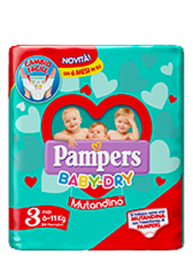 Pampers Baby Dry Mutandina taglia 3 Midi 6-11kg 19 pezzi