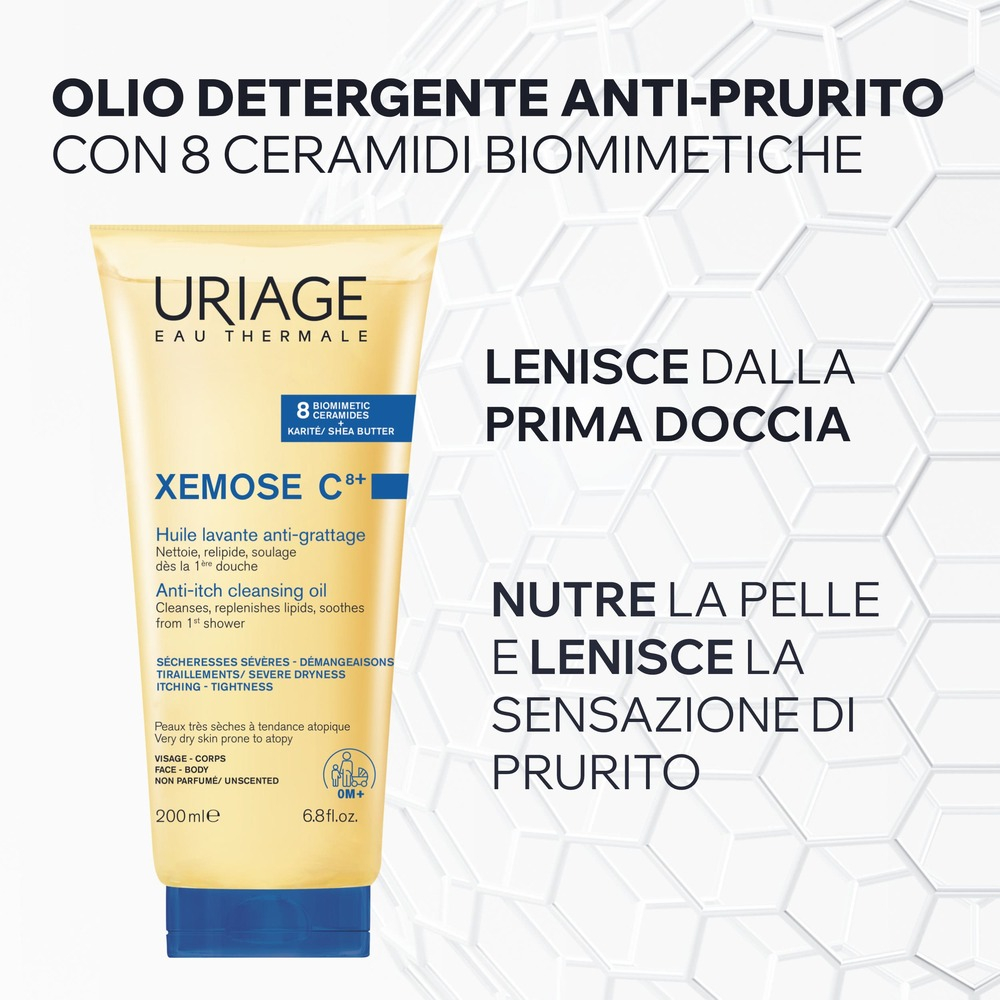 Uriage Xémose Olio Lavante Lenitivo Corpo Doccia e Bagno per pelle secca, a tendenza atopica 200 ml