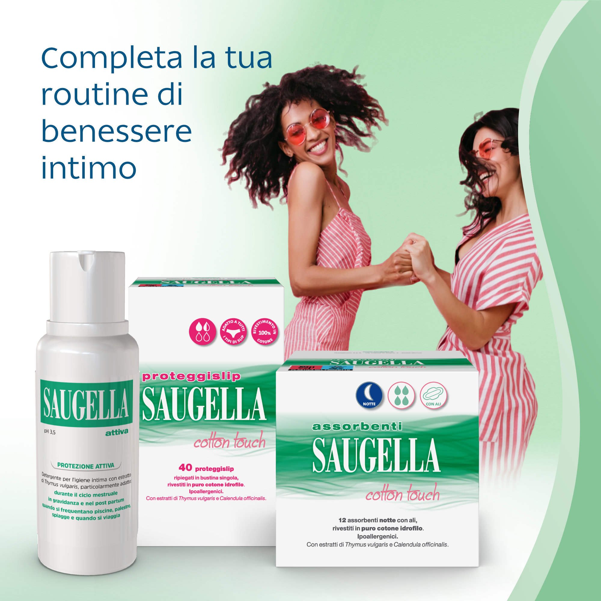 Saugella Cotton Touch - 40 Proteggislip Rivestiti