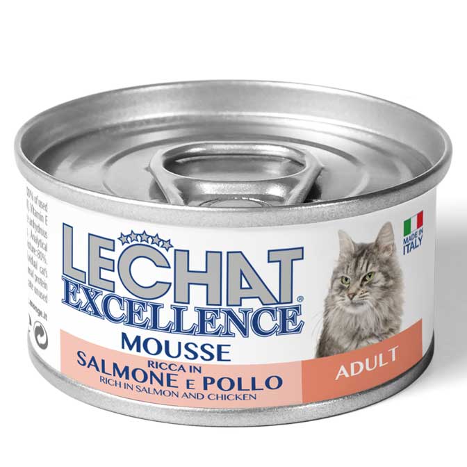 LECHAT GATTO EXCELLENCE MOUSSE ADULT SALMONE POLLO 85GR (lattina)