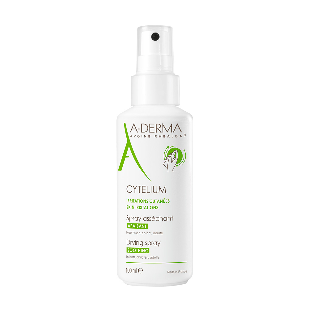 A-Derma Cytelium Spray Assorbente Lenitivo, Viso Corpo, Pelle irritata soggetta a macerazione, 100 ml