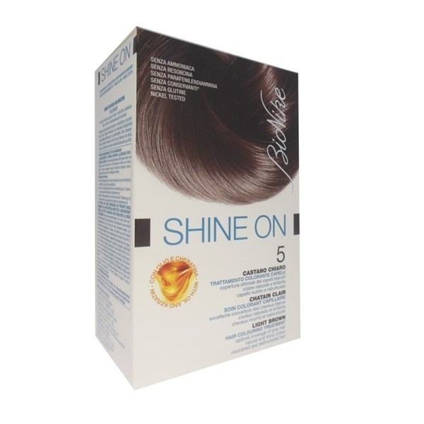 Bionike Shine-On - Trattamento colorante capelli - Castano chiaro 5 Bionike Shine-On - Trattamento colorante capelli - Castano chiaro 5