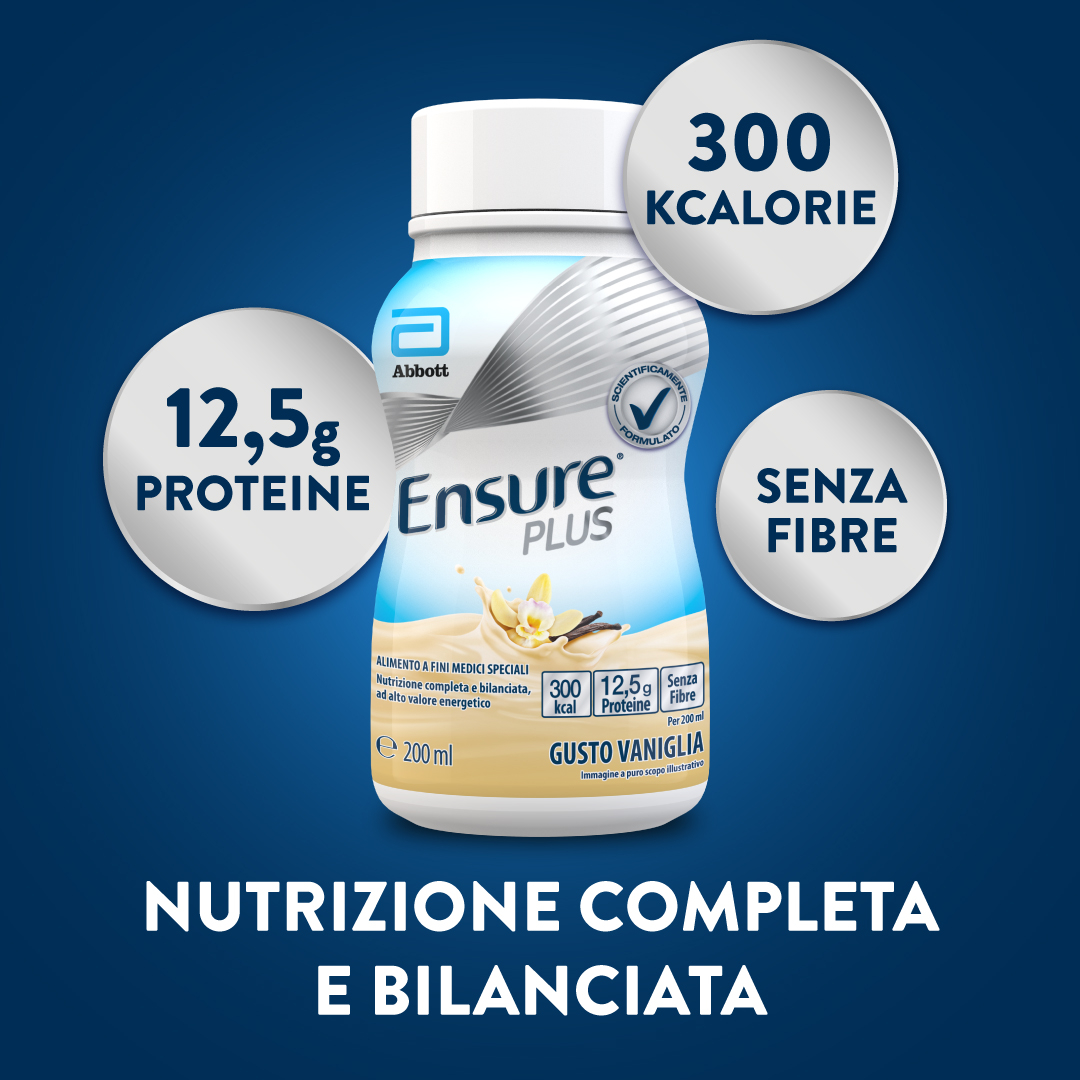Ensure Plus Alimento a Fini Medici Speciali Ipercalorico Vaniglia 4x200ml