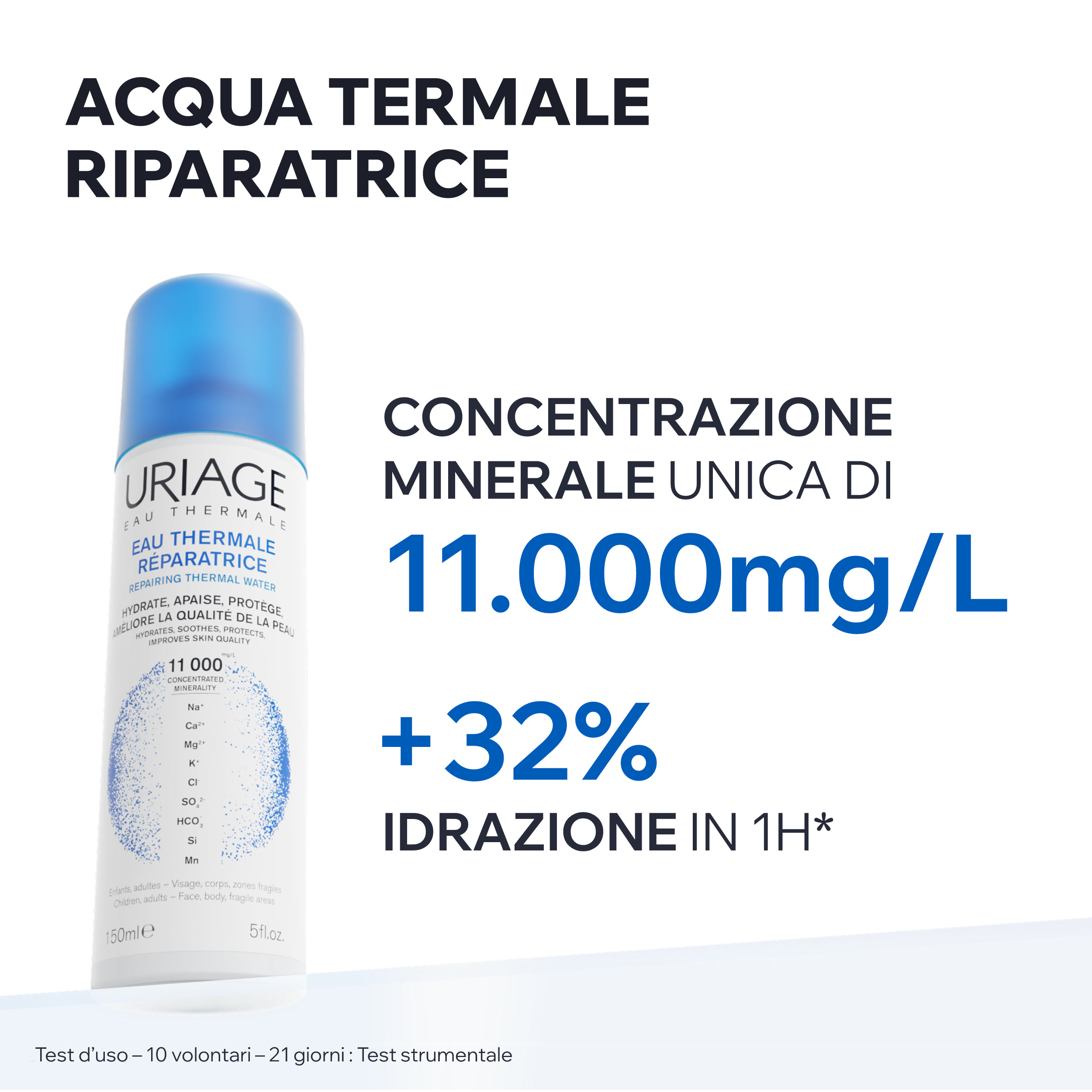 URIAGE EAU THERMALE D'URIAGE Spray fresco, multiuso, per tutta la famiglia. Idrata, lenisce, protegge. 100% pura e naturale - 300ML