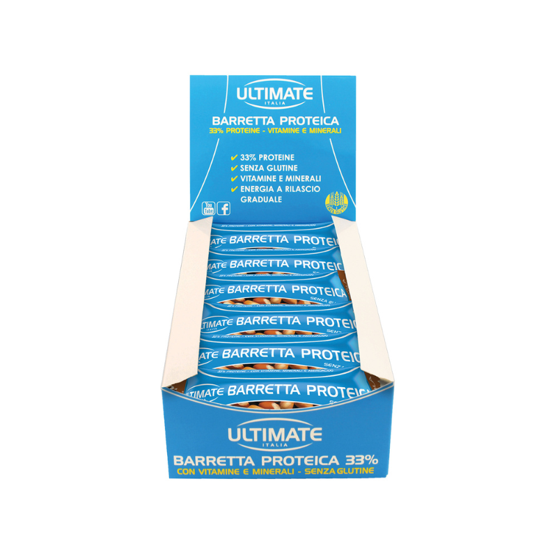 Ultimate Italia - 24 Barrette Proteiche Gusto Nocciola Da 40 g