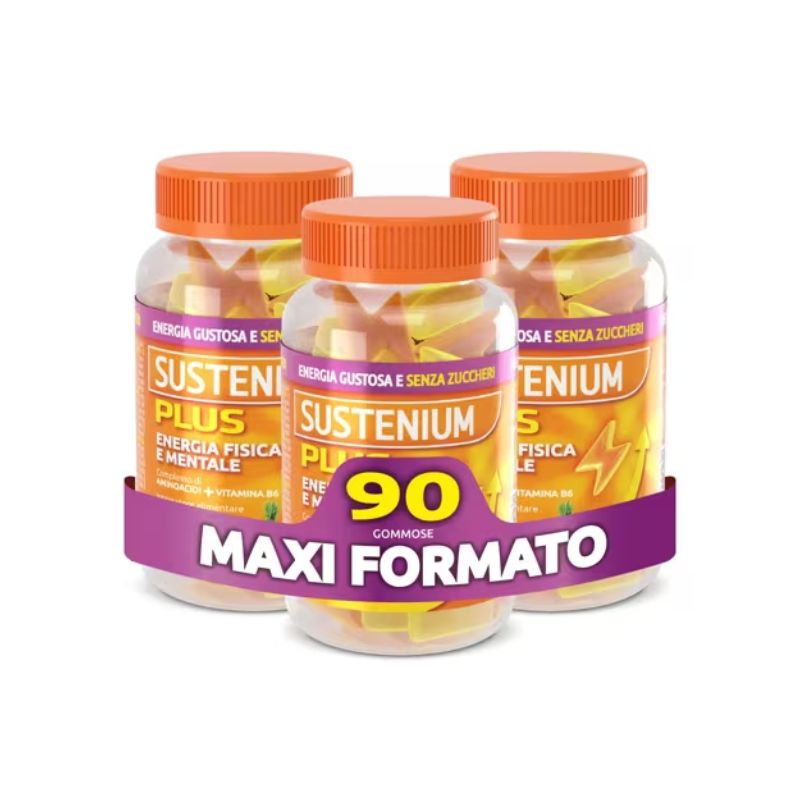Sustenium Plus 90 Gommose Gusto Arancia E Tropicale - Integratore Per L'Energia Fisica E Mentale