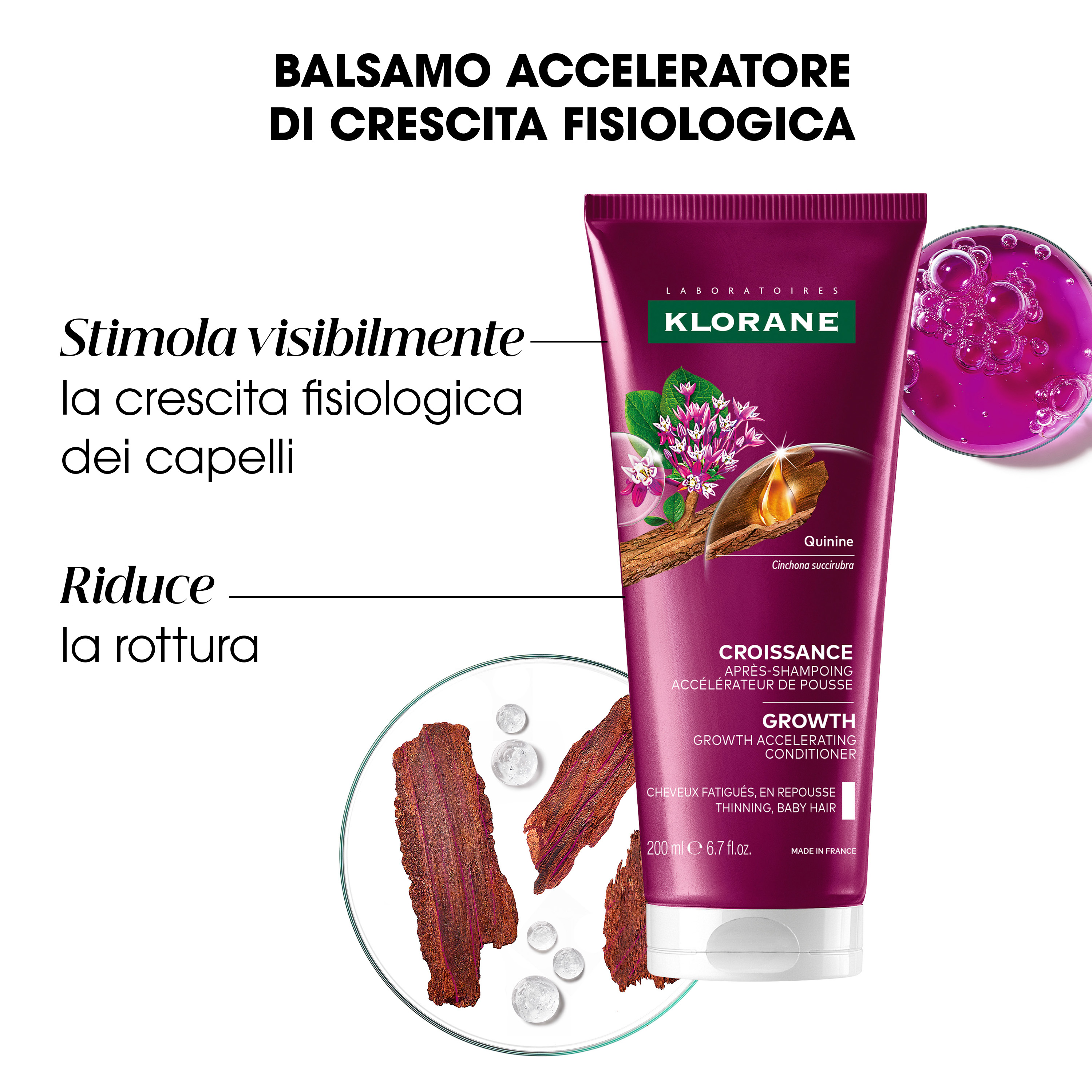 Klorane - Chinina Crescita - Balsamo Acceleratore Di Crescita Fisiologica 200 ml