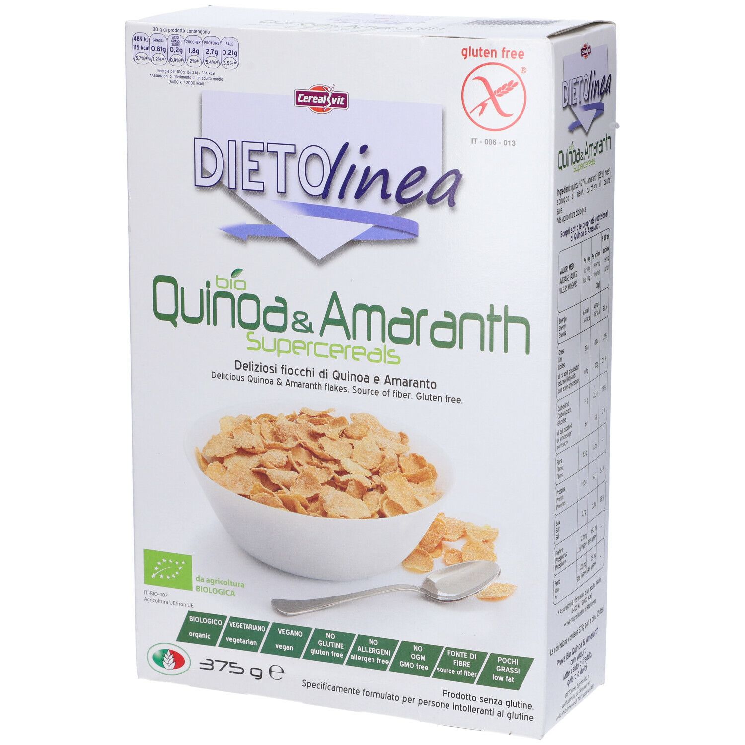 Cerealvit Dietolinea Quinoa & Amaranth Cereali 375 g