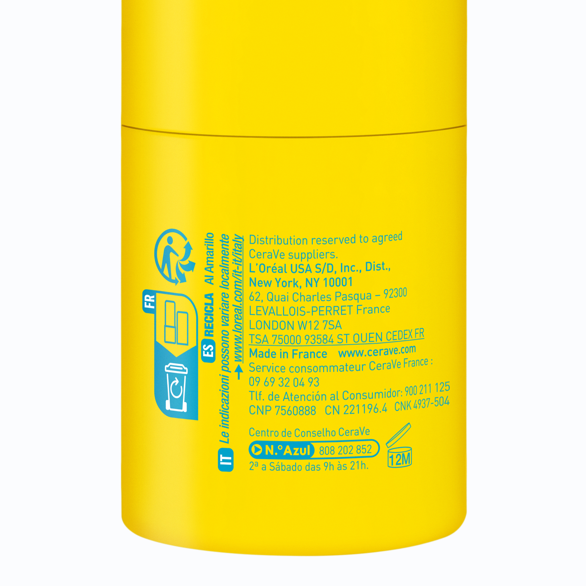 CeraVe Stick Solare Invisibile - Protezione Solare SPF50+ Viso, Labbra E Zone Sensibili 8 g