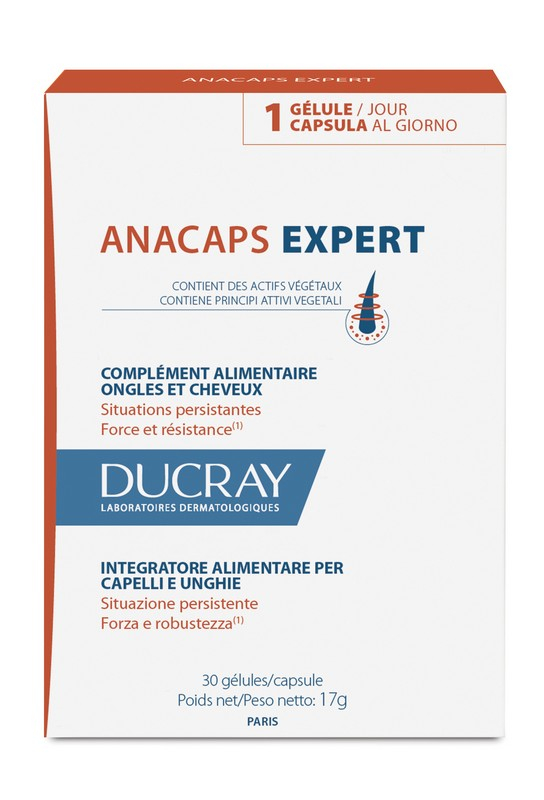 Ducray ANACAPS EXPERT Integratore CAPELLI UNGHIE Anticaduta Cronica 30 Capsule Nuova Formula 
