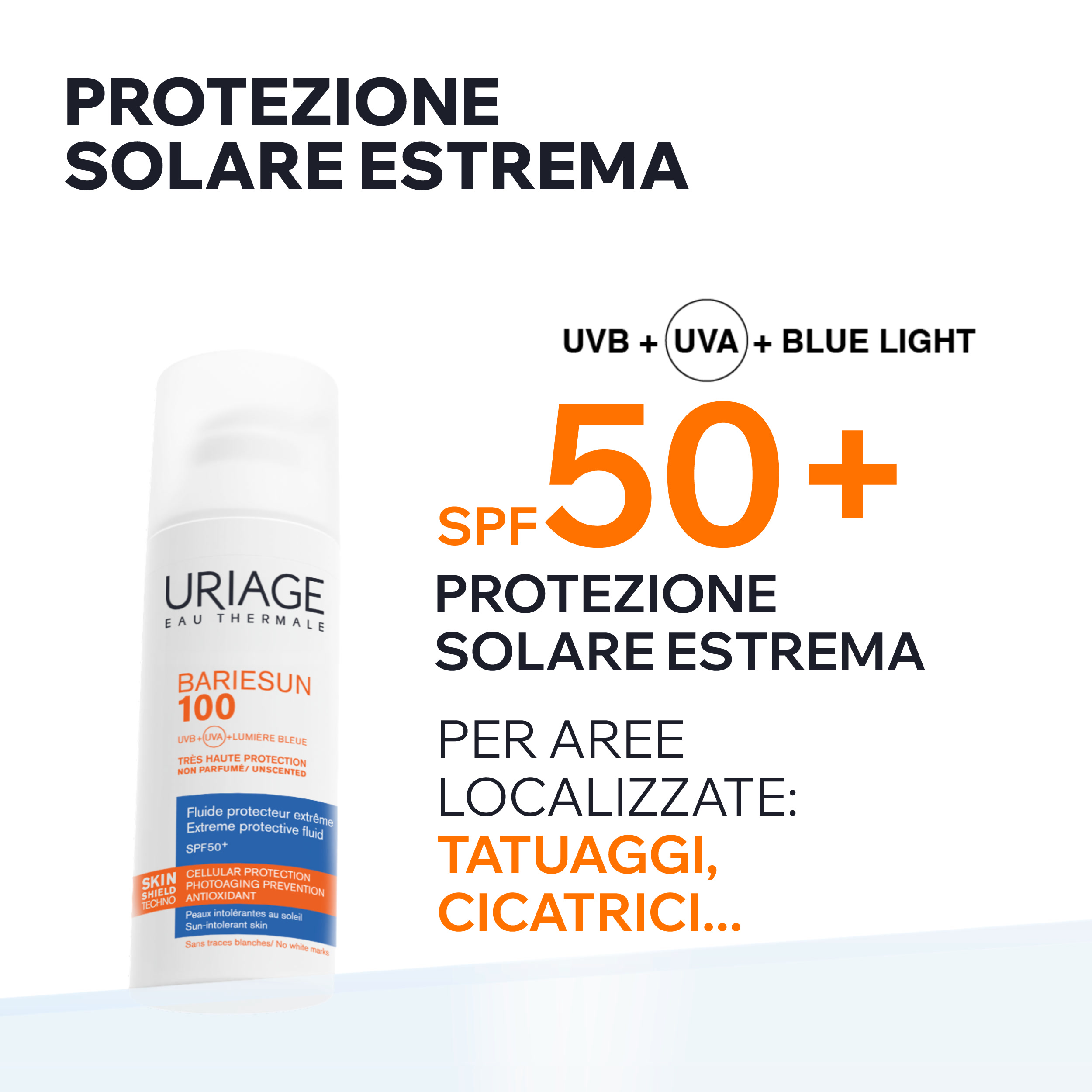 Uriage - Bariésun 100 Fluido SPF50+ Protezione Solare Estrema Viso E Corpo Per Pelle Intollerante 50 ml